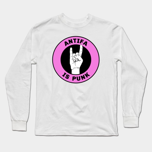 Antifa Is Punk Long Sleeve T-Shirt by Football from the Left